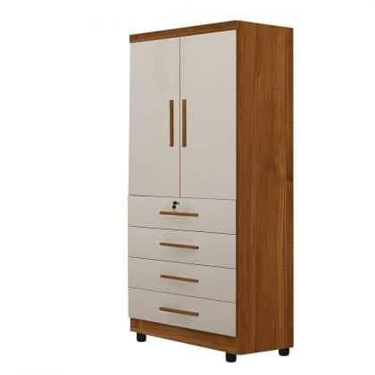Guarda Roupa Conjugado New Maia , 2 Portas - Benetil Móveis