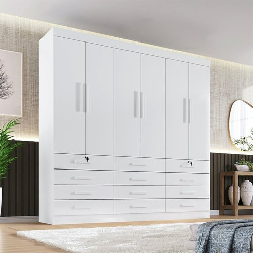 Guarda Roupa Monaco Plus , 6 Portas e 12 Gavetas
