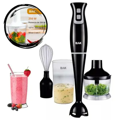 Mixer Turbo 3 Em 1 250W Triturador E Fuet 127V - BAK