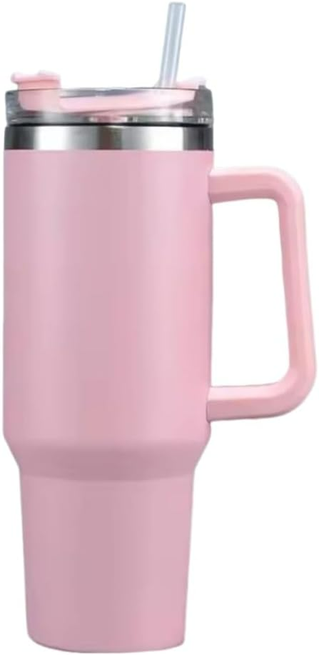 Copo Garrafa Térmica em Aço Inox Com Alça e Canudo 1200ml