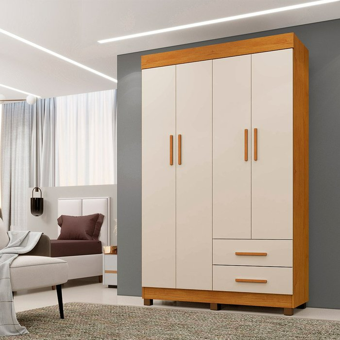 Guarda Roupa Copacabana , 4 Portas 3 2 Gavetas - Benetil