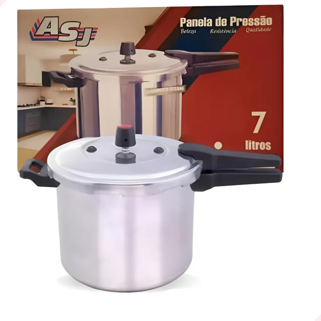 Panela de Pressão ASJ 7 Litros Aluminio Fechamento Externo